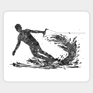 Wakeboard black and white Sticker